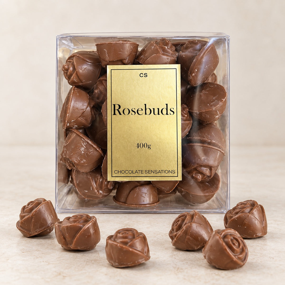 Boutons de rose en chocolat